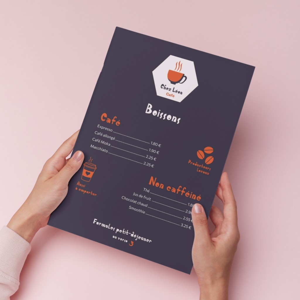 Menu personnalisé pour bar ou restaurant